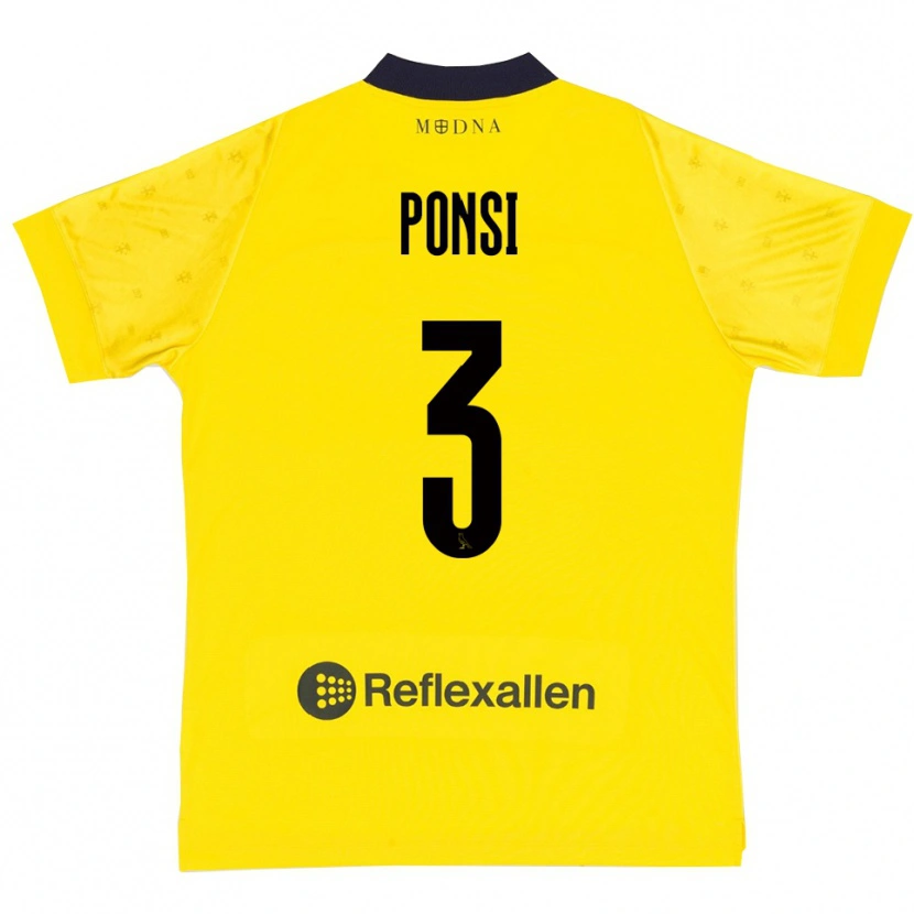 Danxen Criança Camisola Fabio Ponsi #3 Amarelo Marinho Principal 2025/26 Camisa Brasil
