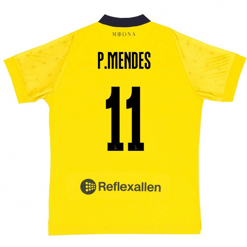 Danxen Criança Camisola Pedro Mendes #11 Amarelo Marinho Principal 2025/26 Camisa Brasil
