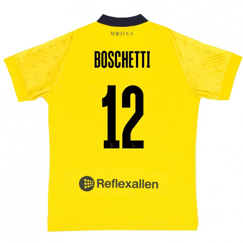 Danxen Criança Camisola Matteo Boschetti #12 Amarelo Marinho Principal 2025/26 Camisa Brasil
