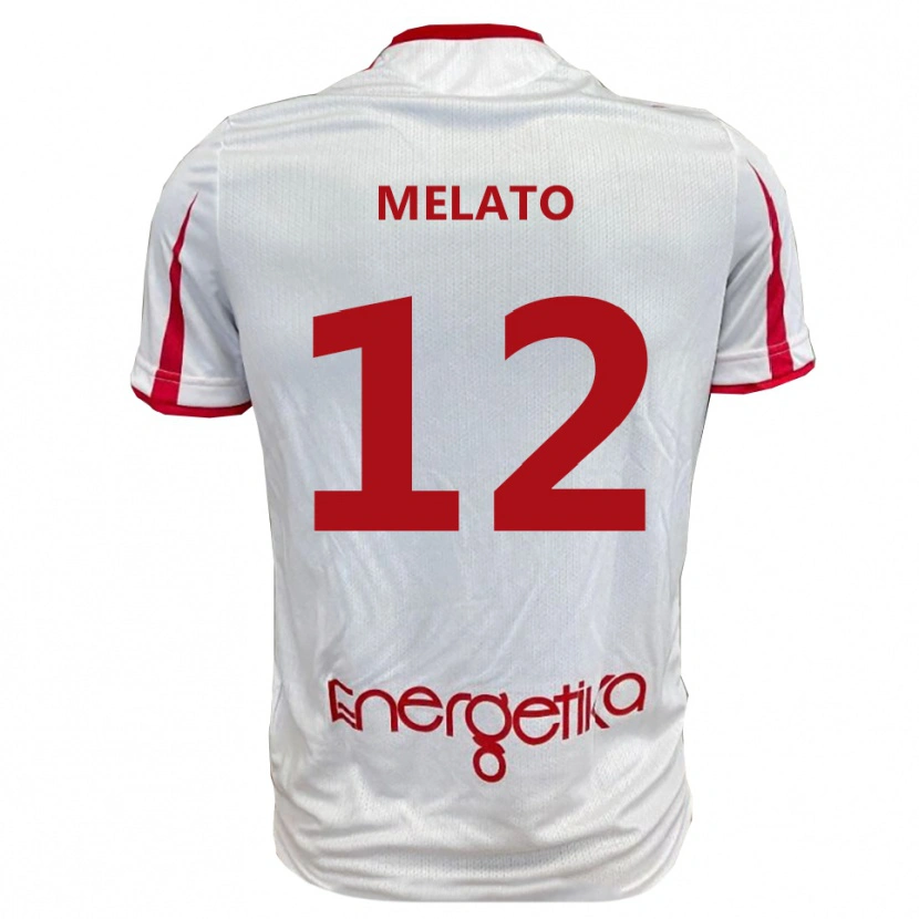 Danxen Criança Camisola Emanuele Melato #12 Branco Vermelho Principal 2025/26 Camisa Brasil