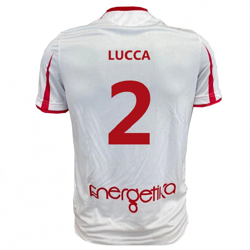 Danxen Criança Camisola Gabriele Lucca #2 Branco Vermelho Principal 2025/26 Camisa Brasil
