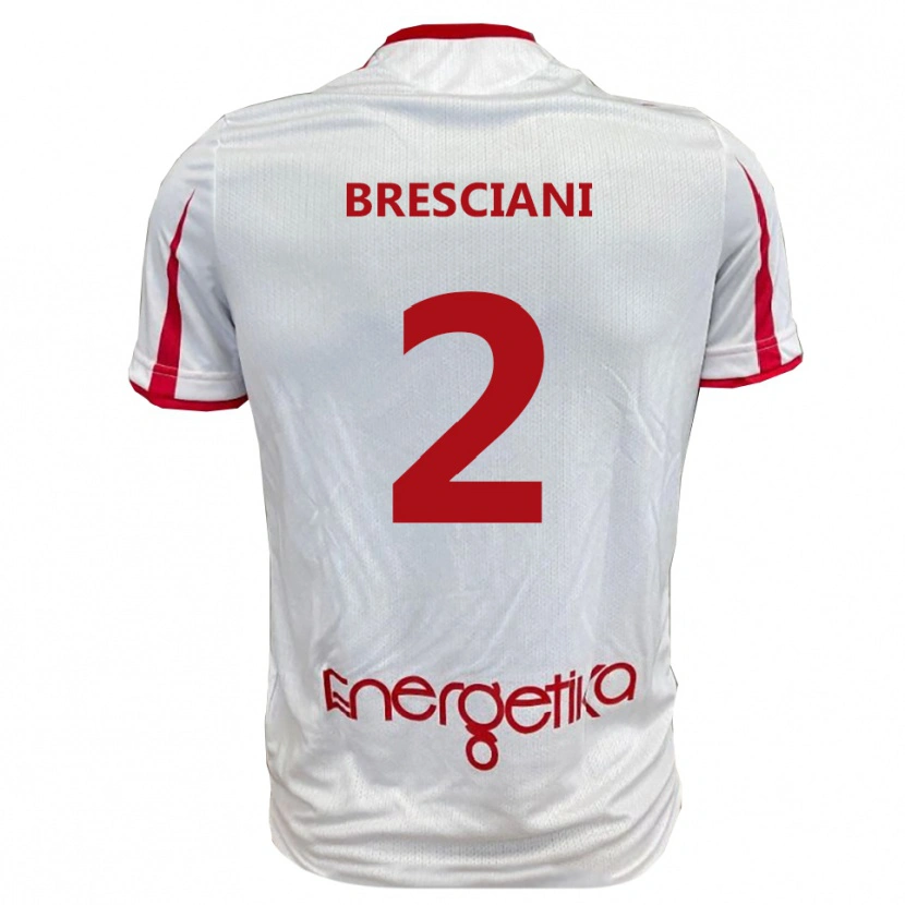 Danxen Criança Camisola Nicola Bresciani #2 Branco Vermelho Principal 2025/26 Camisa Brasil