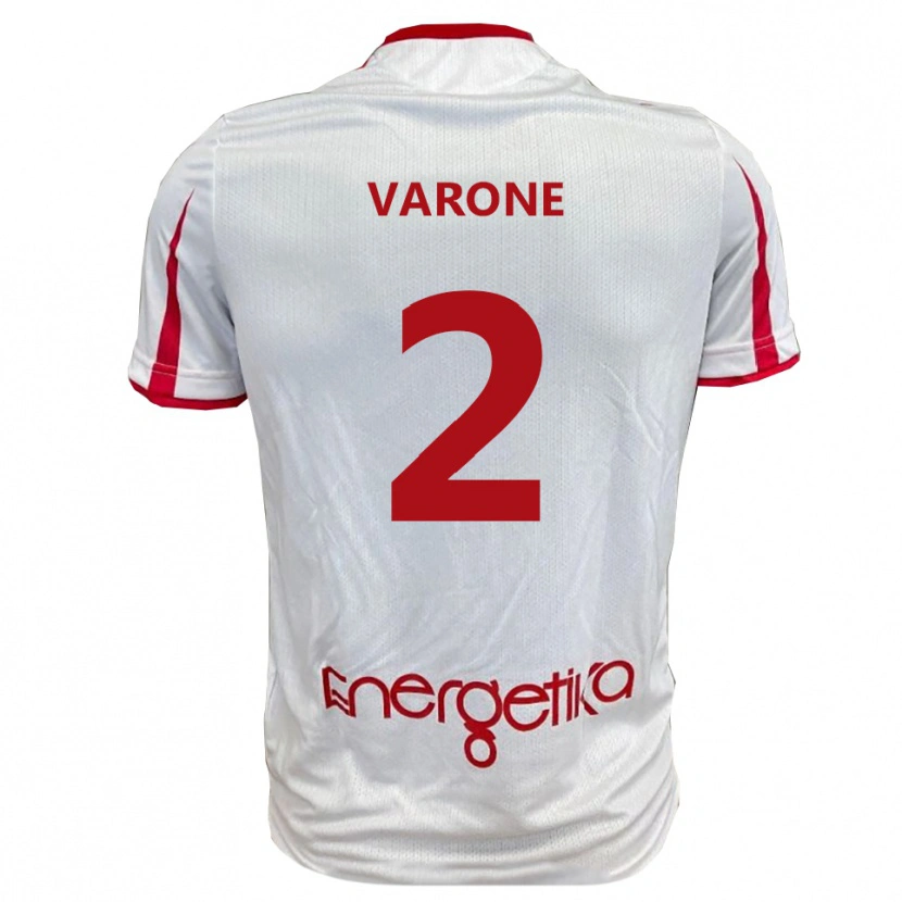 Danxen Criança Camisola Francesco Varone #2 Branco Vermelho Principal 2025/26 Camisa Brasil