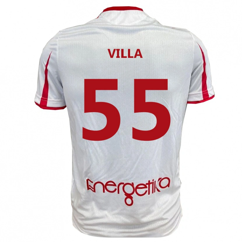 Danxen Criança Camisola Lorenzo Villa #55 Branco Vermelho Principal 2025/26 Camisa Brasil
