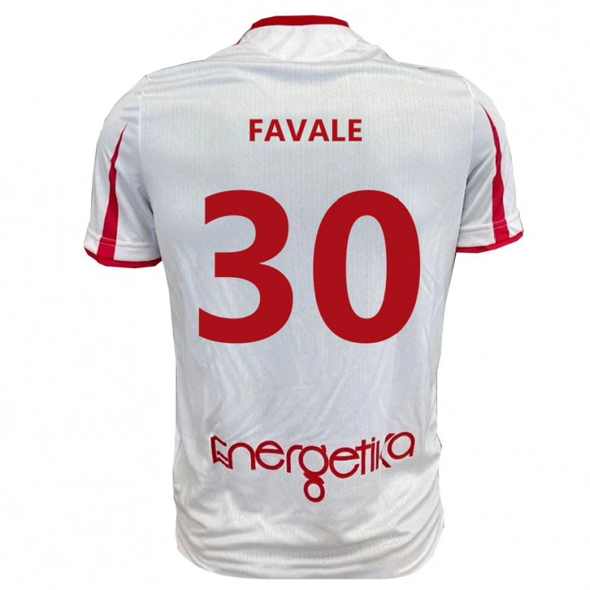 Danxen Criança Camisola Giulio Favale #30 Branco Vermelho Principal 2025/26 Camisa Brasil