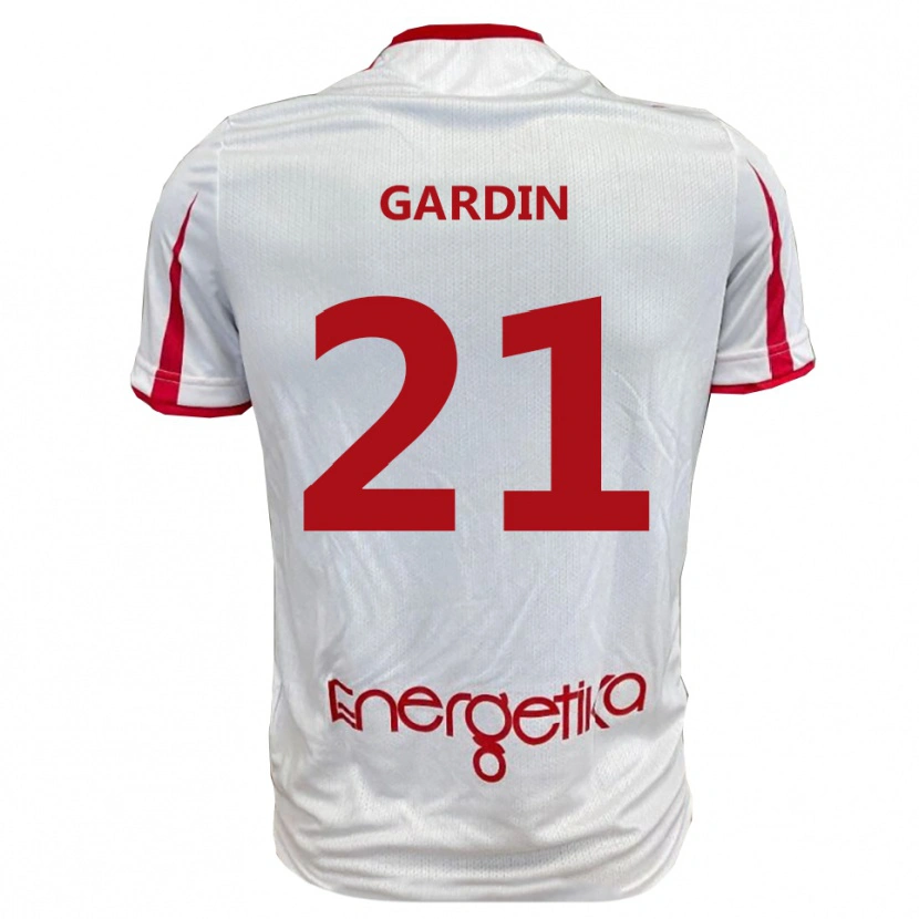 Danxen Criança Camisola Mattia Gardin #21 Branco Vermelho Principal 2025/26 Camisa Brasil