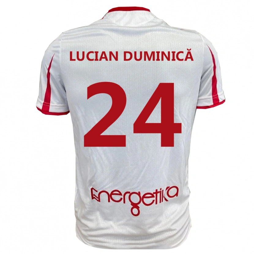 Danxen Criança Camisola Nicolae Lucian Duminică #24 Branco Vermelho Principal 2025/26 Camisa Brasil