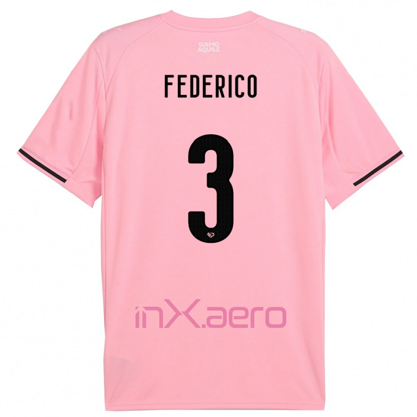 Danxen Criança Camisola Davide Federico #3 Rosa Preto Principal 2025/26 Camisa Brasil
