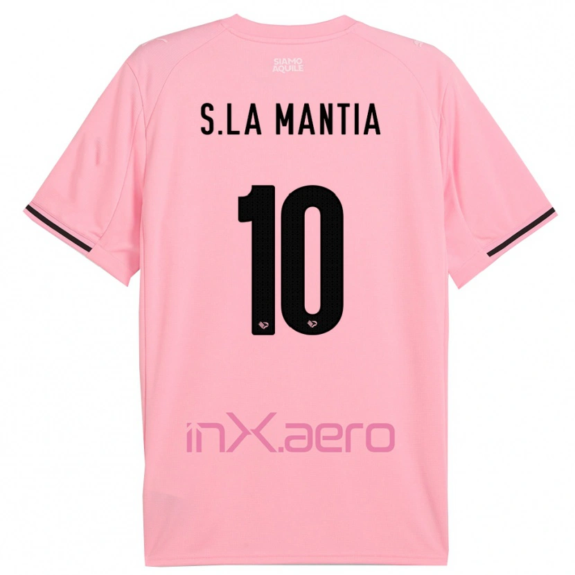 Danxen Criança Camisola Samuele La Mantia #10 Rosa Preto Principal 2025/26 Camisa Brasil