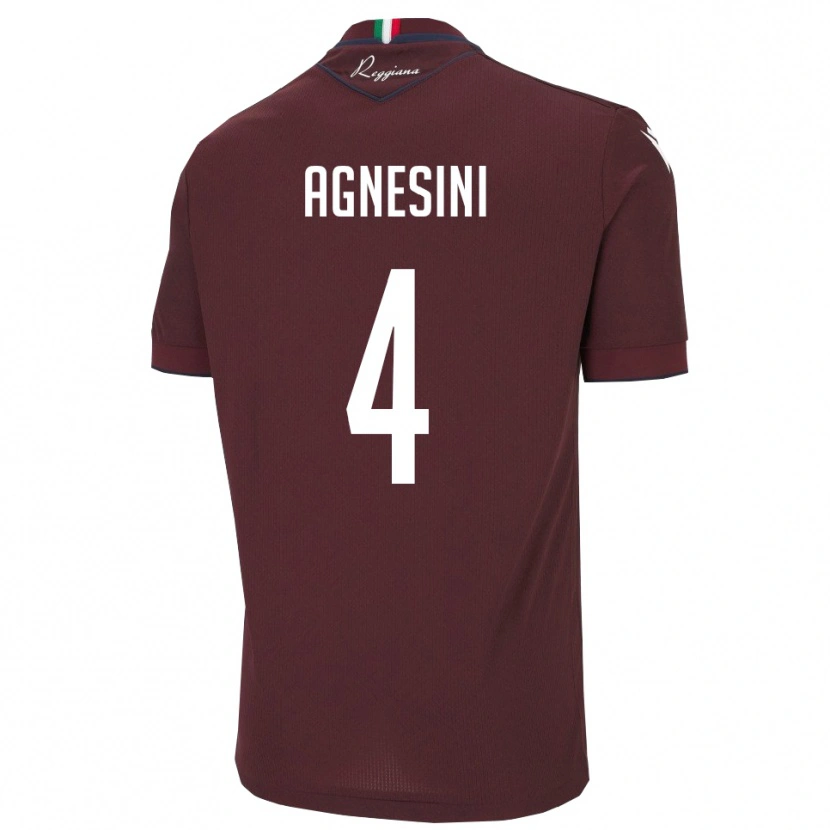 Danxen Criança Camisola Alessandro Agnesini #4 Borgonha Branco Principal 2025/26 Camisa Brasil