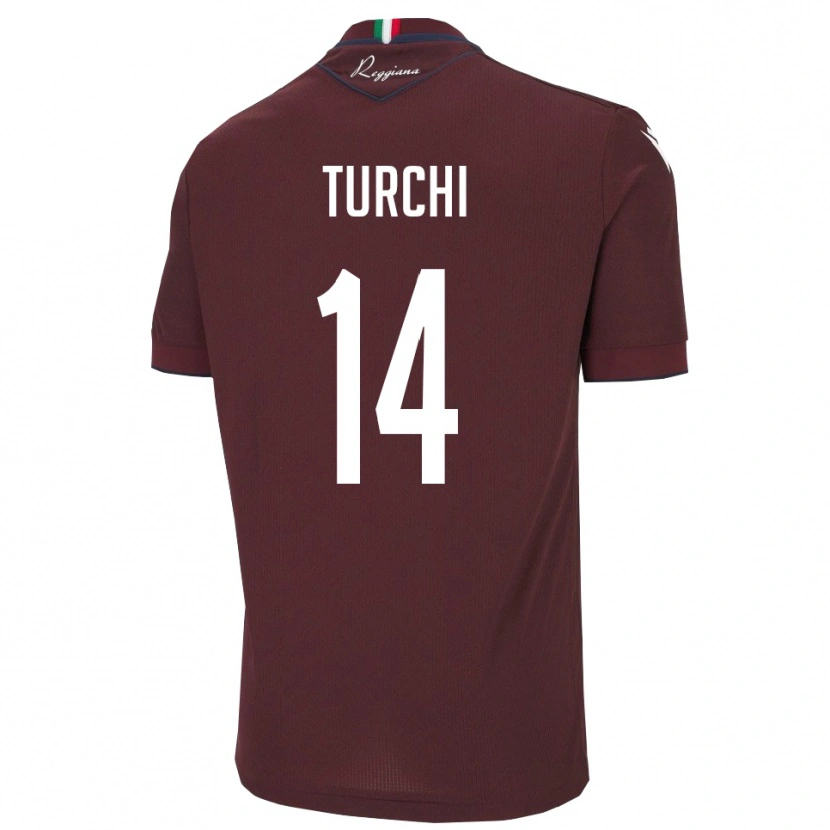 Danxen Criança Camisola Nicolò Turchi #14 Borgonha Branco Principal 2025/26 Camisa Brasil