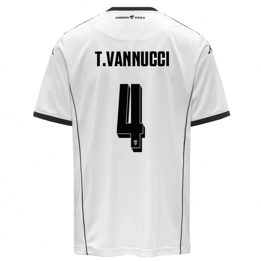 Danxen Criança Camisola Tommaso Vannucci #4 Branco Preto Principal 2025/26 Camisa Brasil