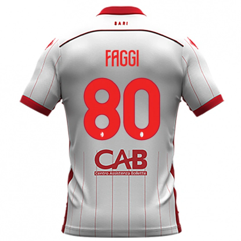 Danxen Criança Camisola Filippo Faggi #80 Branco Vermelho Principal 2025/26 Camisa Brasil