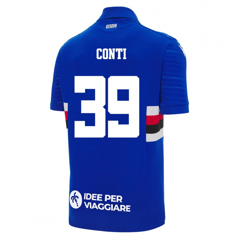 Danxen Criança Camisola Francesco Conti #39 Azul Branco Principal 2025/26 Camisa Brasil
