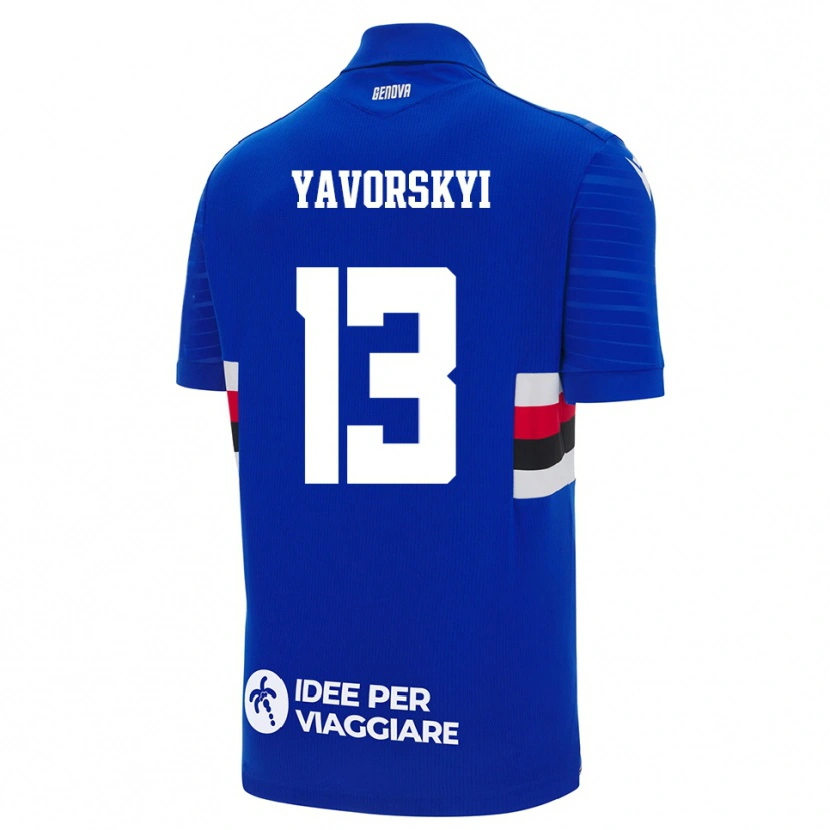 Danxen Criança Camisola Vladyslav Yavorskyi #13 Azul Branco Principal 2025/26 Camisa Brasil