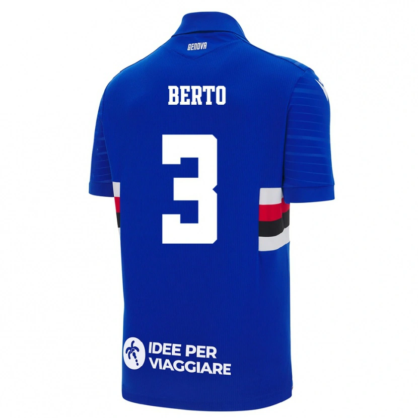 Danxen Criança Camisola Nicolò Berto #3 Azul Branco Principal 2025/26 Camisa Brasil