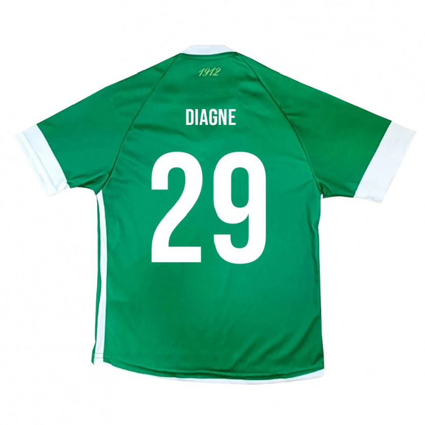 Danxen Criança Camisola Mamadou Diagne #29 Verde Branco Principal 2025/26 Camisa Brasil