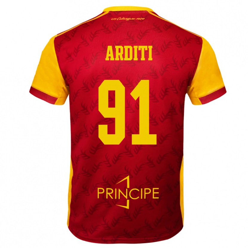 Danxen Criança Camisola Gabriel Arditi #91 Amarelo Vermelho Principal 2025/26 Camisa Brasil