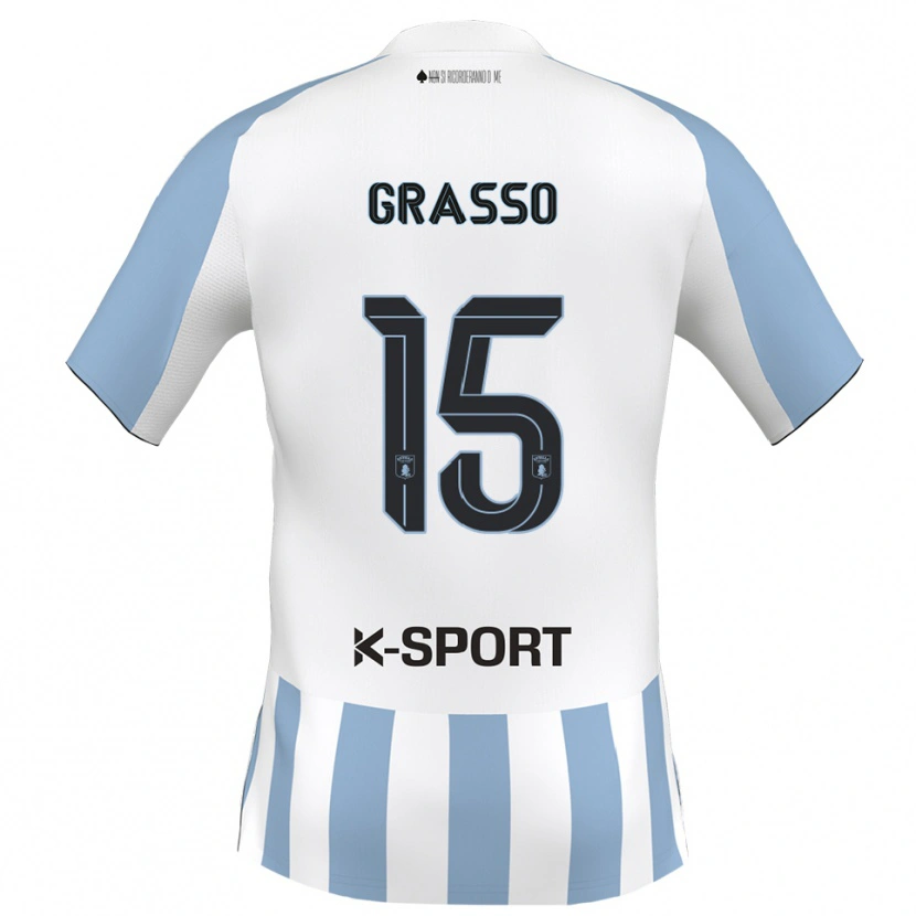 Danxen Criança Camisola Agostino Grasso #15 Branco Azul Celeste Principal 2025/26 Camisa Brasil
