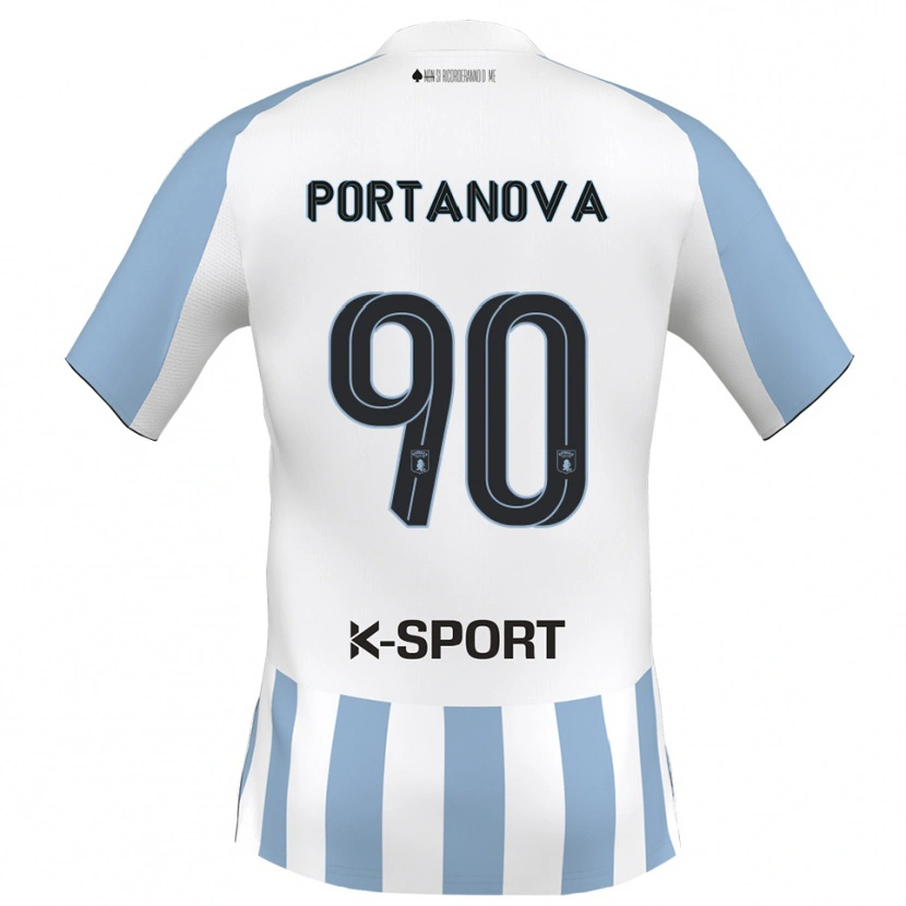 Danxen Criança Camisola Denis Portanova #90 Branco Azul Celeste Principal 2025/26 Camisa Brasil