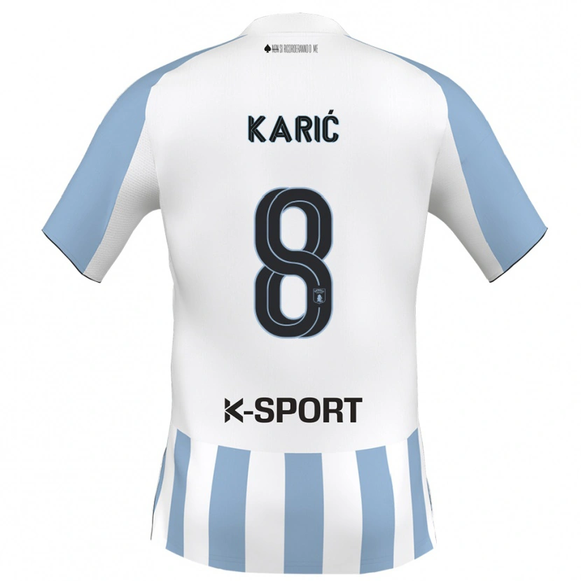 Danxen Criança Camisola Nermin Karić #8 Branco Azul Celeste Principal 2025/26 Camisa Brasil