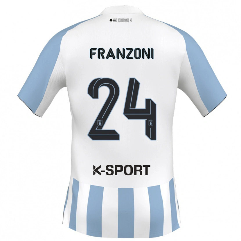 Danxen Criança Camisola Andrea Franzoni #24 Branco Azul Celeste Principal 2025/26 Camisa Brasil
