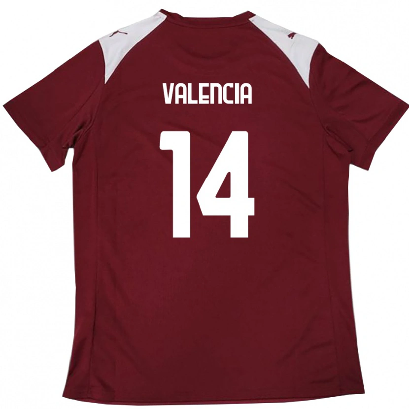 Danxen Criança Camisola Diego Valencia #14 Borgonha Branco Principal 2025/26 Camisa Brasil
