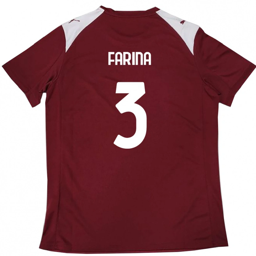 Danxen Criança Camisola Alfredo Farina #3 Borgonha Branco Principal 2025/26 Camisa Brasil