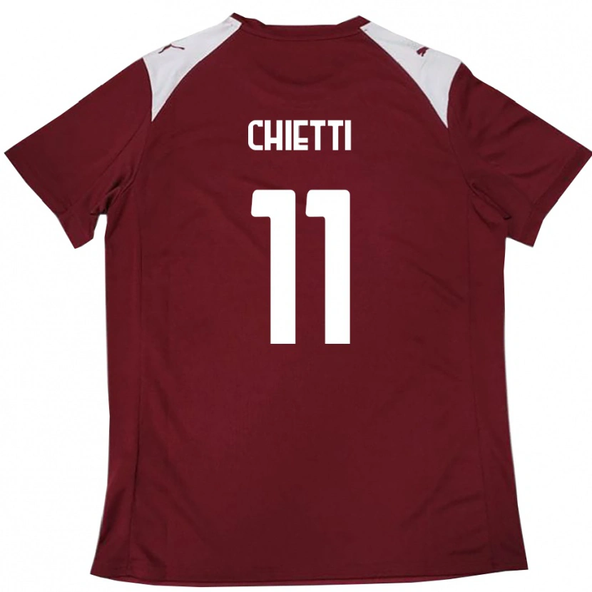 Danxen Criança Camisola Francesco Chietti #11 Borgonha Branco Principal 2025/26 Camisa Brasil