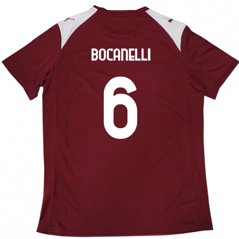 Danxen Criança Camisola Giovanni Bocanelli #6 Borgonha Branco Principal 2025/26 Camisa Brasil