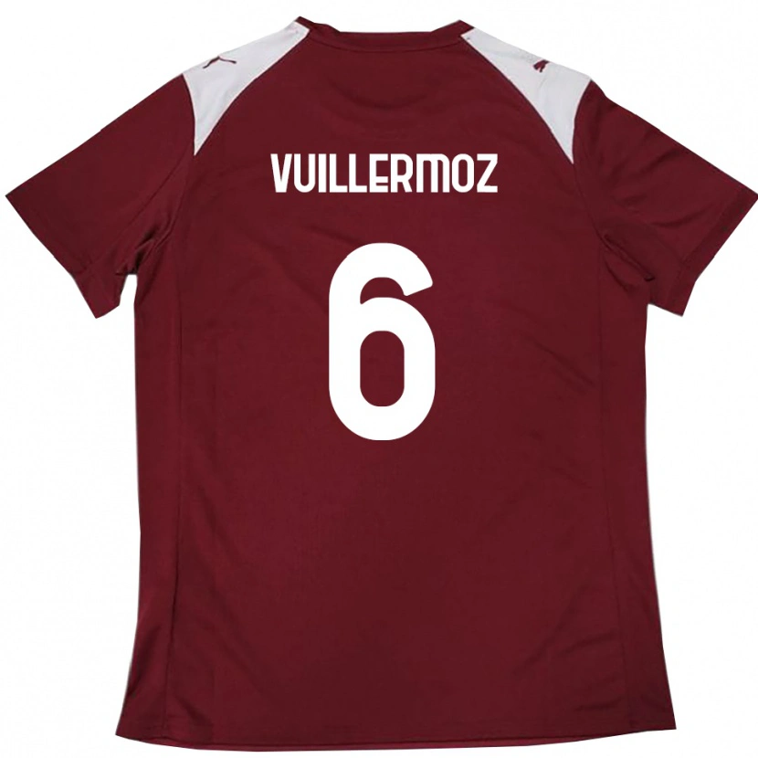 Danxen Criança Camisola Joshua Vuillermoz #6 Borgonha Branco Principal 2025/26 Camisa Brasil