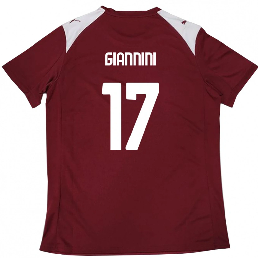 Danxen Criança Camisola Emanuele Giannini #17 Borgonha Branco Principal 2025/26 Camisa Brasil