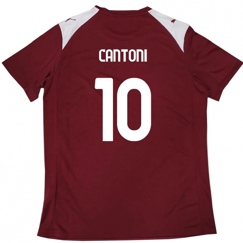 Danxen Criança Camisola Simone Cantoni #10 Borgonha Branco Principal 2025/26 Camisa Brasil