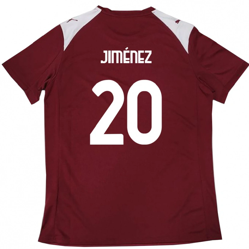 Danxen Criança Camisola Kaleb Jiménez #20 Borgonha Branco Principal 2025/26 Camisa Brasil