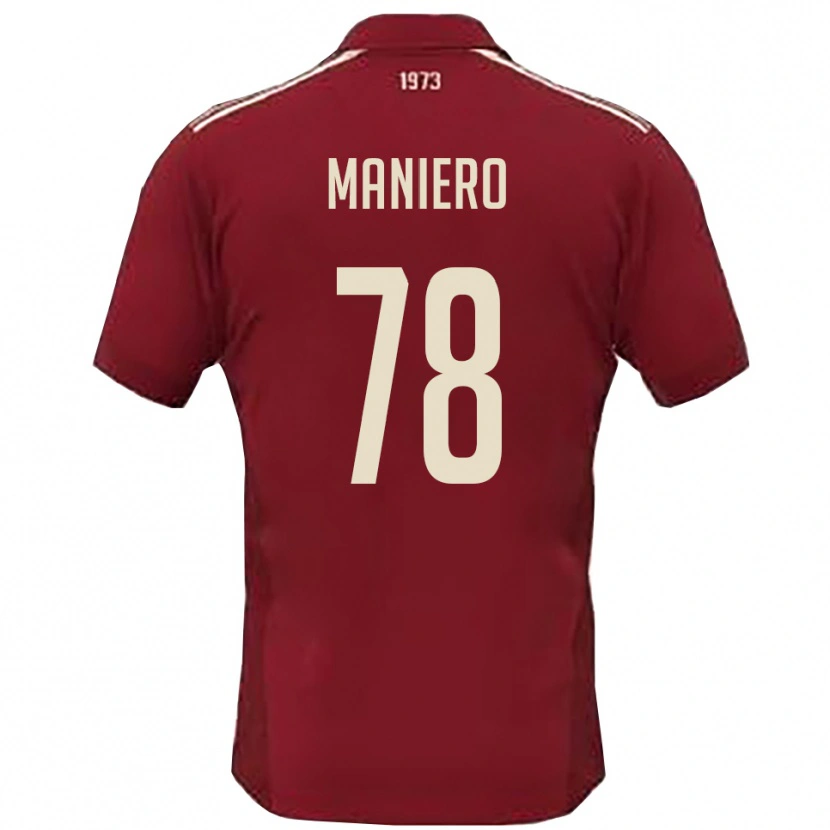 Danxen Criança Camisola Luca Maniero #78 Borgonha Branco Principal 2025/26 Camisa Brasil