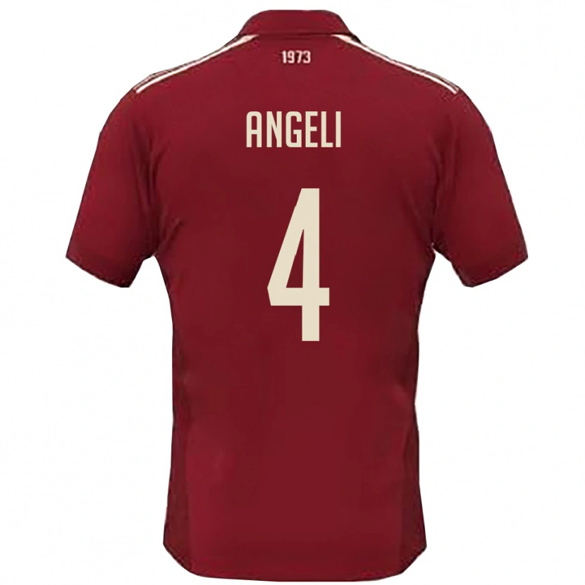 Danxen Criança Camisola Matteo Angeli #4 Borgonha Branco Principal 2025/26 Camisa Brasil