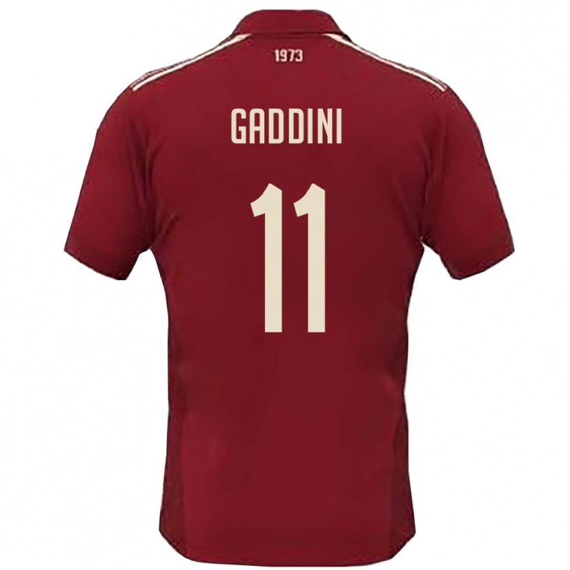 Danxen Criança Camisola Mattia Gaddini #11 Borgonha Branco Principal 2025/26 Camisa Brasil