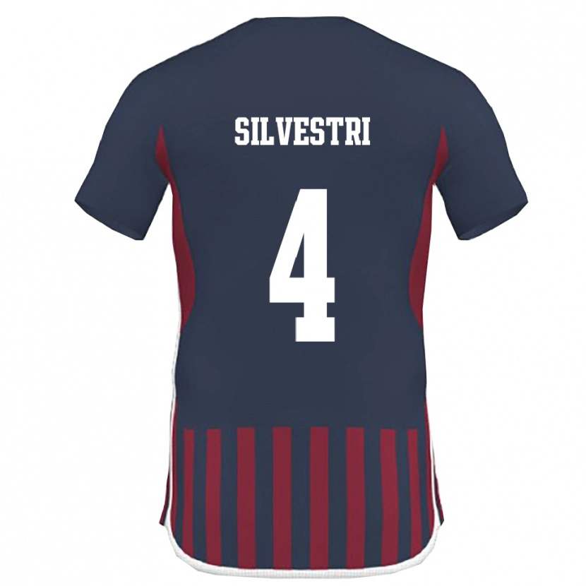 Danxen Criança Camisola Thomas Silvestri #4 Marinho Vermelho Principal 2025/26 Camisa Brasil