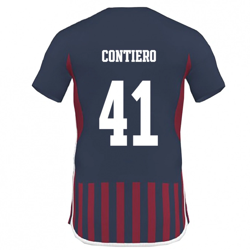 Danxen Criança Camisola Edoardo Contiero #41 Marinho Vermelho Principal 2025/26 Camisa Brasil