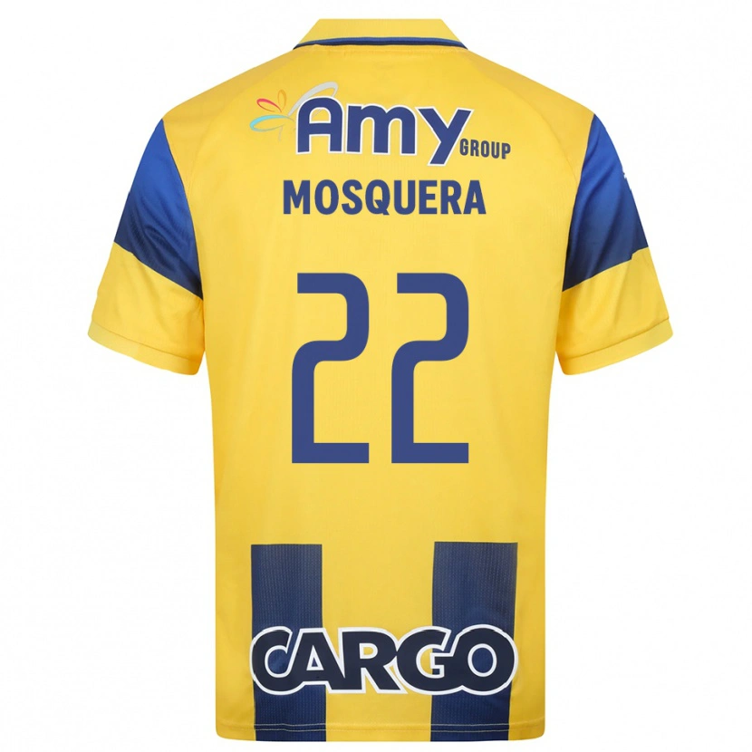 Danxen Criança Camisola Orlando Mosquera #22 Amarelo Marinho Principal 2025/26 Camisa Brasil