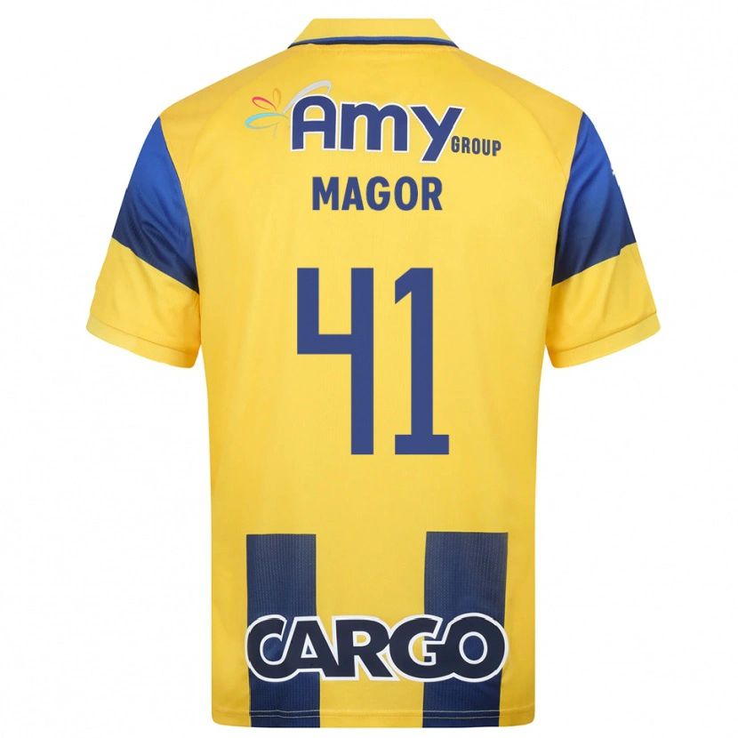 Danxen Criança Camisola Roee Magor #41 Amarelo Marinho Principal 2025/26 Camisa Brasil
