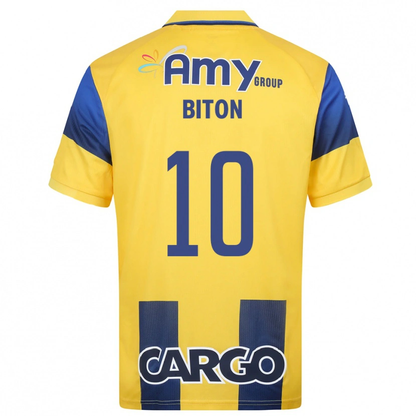 Danxen Criança Camisola Dan Biton #10 Amarelo Marinho Principal 2025/26 Camisa Brasil
