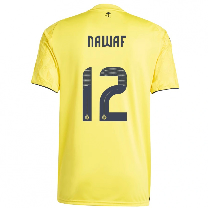 Danxen Criança Camisola Nawaf Al-Boushal #12 Amarelo Preto Principal 2025/26 Camisa Brasil