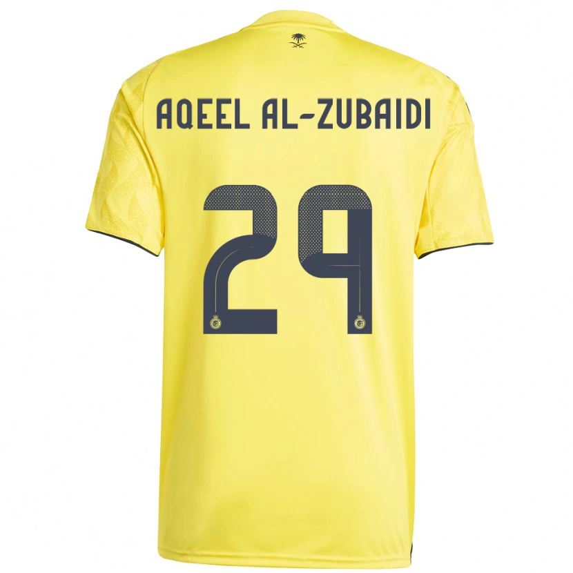 Danxen Criança Camisola Fahad Aqeel Al-Zubaidi #29 Amarelo Preto Principal 2025/26 Camisa Brasil