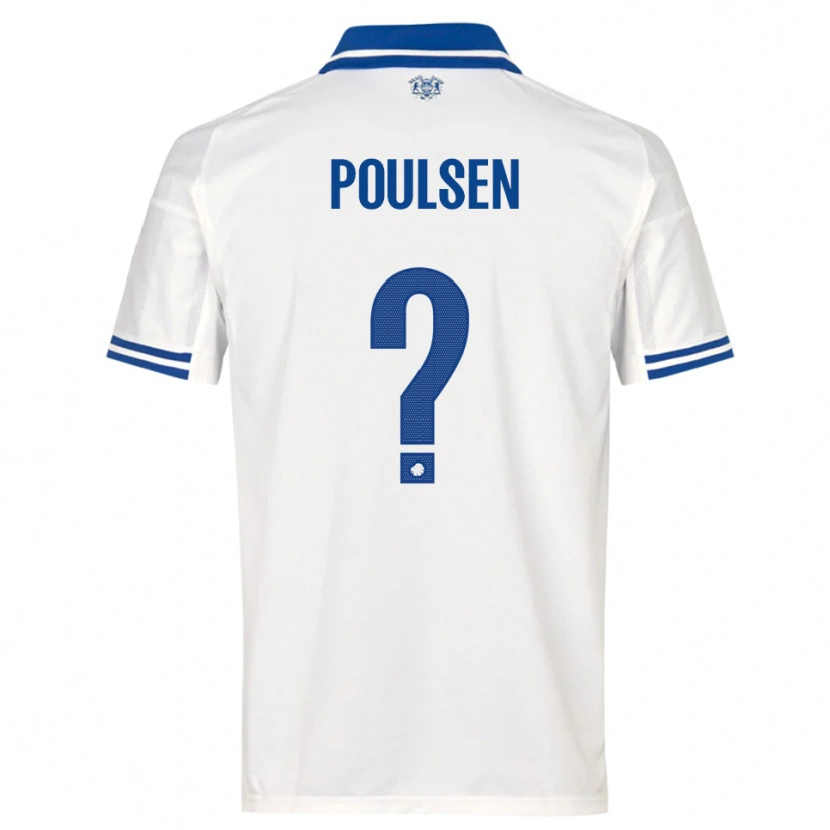 Danxen Criança Camisola Xander Poulsen #0 Branco Azul Principal 2025/26 Camisa Brasil