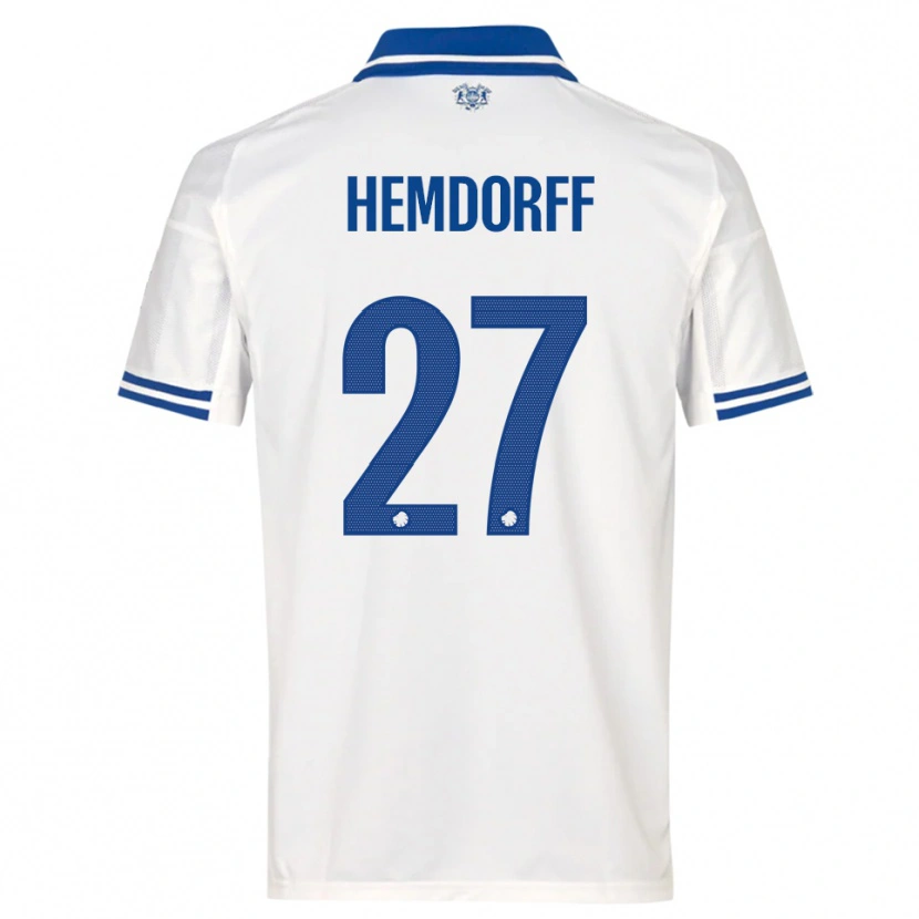 Danxen Criança Camisola Mathilde Hemdorff #27 Branco Azul Principal 2025/26 Camisa Brasil