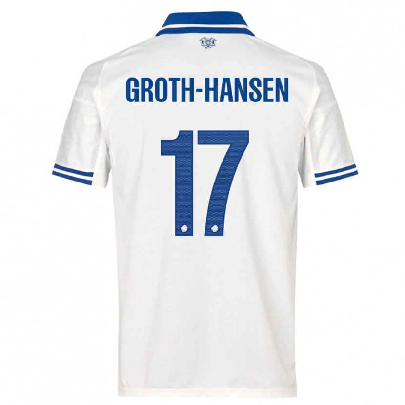 Danxen Criança Camisola Paula Groth-Hansen #17 Branco Azul Principal 2025/26 Camisa Brasil