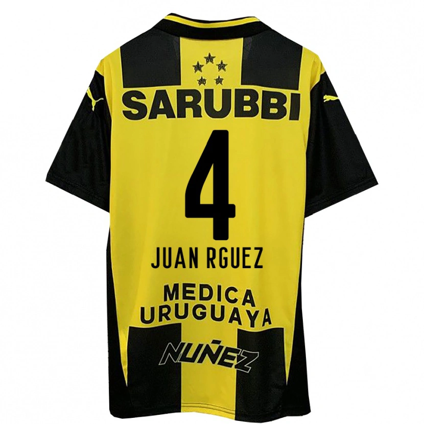 Danxen Criança Camisola Juan Rodríguez #4 Amarelo Preto Principal 2025/26 Camisa Brasil