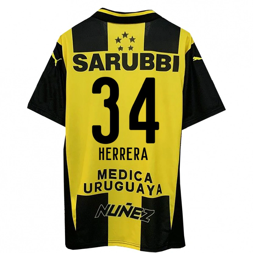 Danxen Criança Camisola Nahuel Herrera #34 Amarelo Preto Principal 2025/26 Camisa Brasil