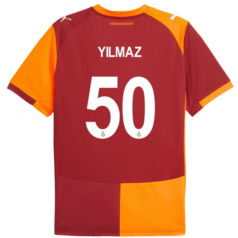 Danxen Criança Camisola Jankat Yılmaz #50 Vermelho Laranja Principal 2025/26 Camisa Brasil